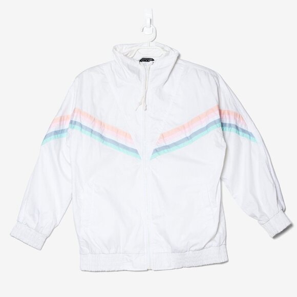 Vintage 80s Niccolini Womens Size Small Retro Windbreaker Jacket Pastel - Picture 1 of 10